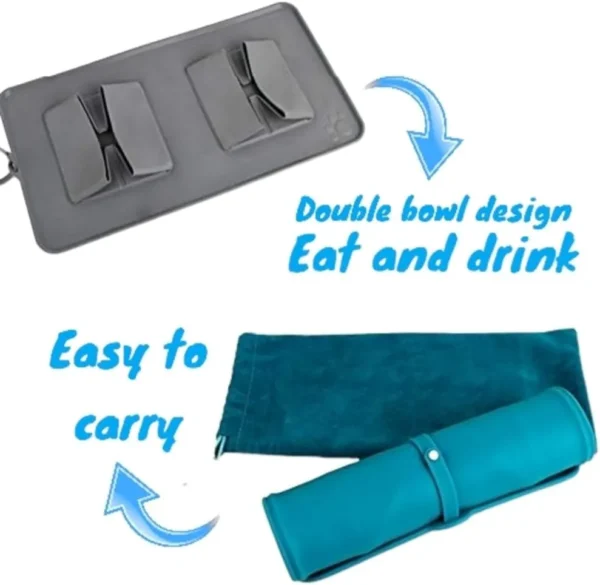 Comedouro e Bebedouro Silicone - Portátil - Image 3