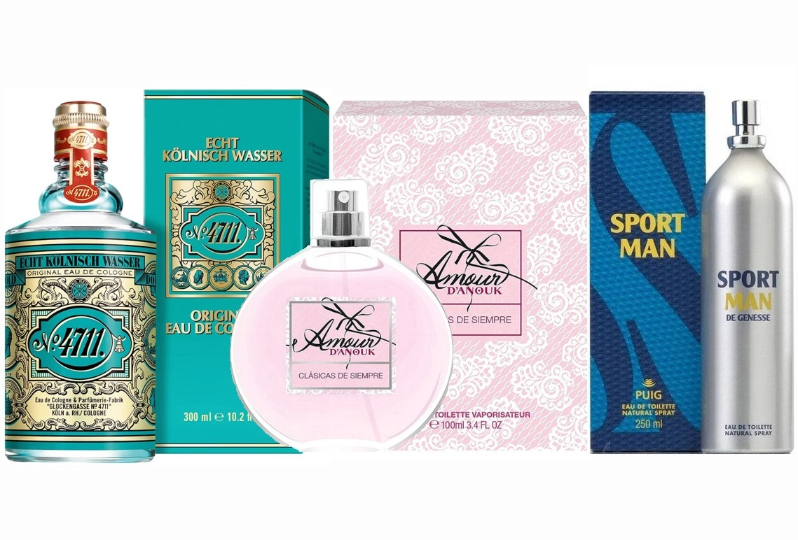 PACK 3 UNIDADES: 4711 EDC UNISEX 90 ML @ + AMOUR DE ANOUK EDT 100 ML @ + GENESSE SPORT MAN EDT 150 ML @