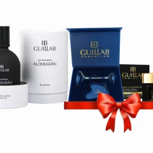 GUILLAB - ALDEBARAN PARA MULHER EDP 100 ML (REGULAR) + CREME DE DIA COLLOIDAL GOLD E ESTOJO ROLLER JADE