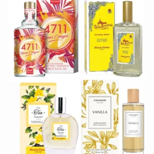 PACK 4x1 AROMAS: 4711 REMIX GRAPEFRUIT UNISEX EDC 100 ML @ + ALVAREZ GOMEZ AGUA CONCENTRADA 150 ML @ + ALVAREZ GOMEZ FRUIT TEA COLLECTION VAINILLA 100 ML @ + CHANSON D´EAU AROMAS VANILLA POLYNESIA EDT @